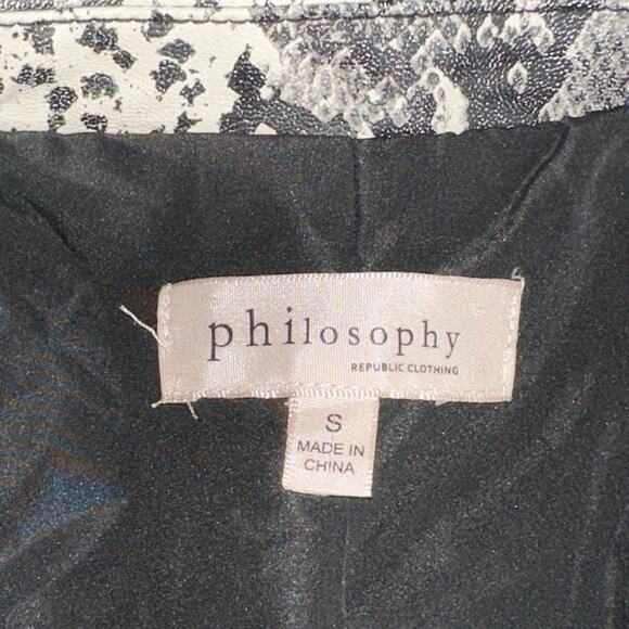 Philosophy Republic Snake Print Faux Leather Moto Jacket Women’s Small - Picture 6 of 9